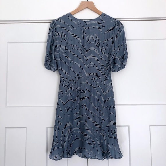 NWT Parker Soliana Silk Blend Mini Dress in Arctic Tiger Blue - Size 0 - Picture 7 of 15